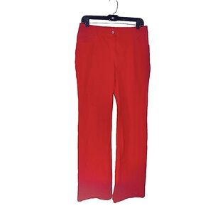 St. John Red Straight Leg Jeans 6‎